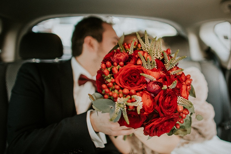 What Flowers Are Used For The Red Bridal Bouquet?