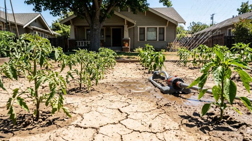 Vegetable garden soil nutrient loss after heavy watering in Sacramento